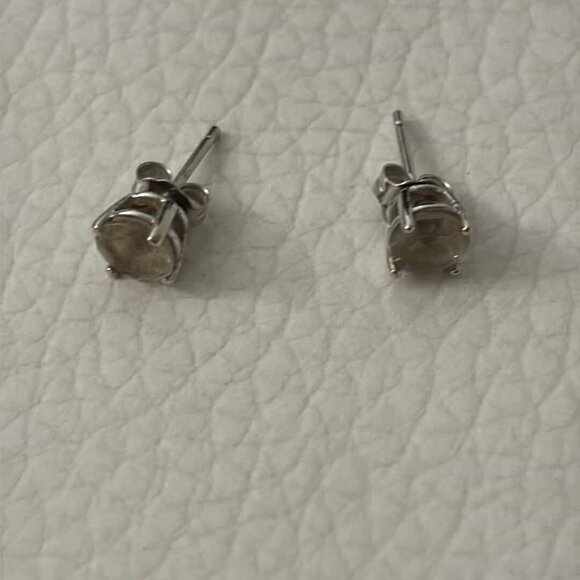 Topaz (5/8 ct. t.w.) Stud Earrings in 14K White Gold - Picture 4 of 4